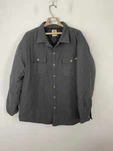 Dickies Jacket Mens 2XL Gray Quilted Lined Flannel Work Shirt Coat Heavyweight - Picture 1 of 8