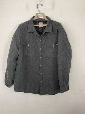 Chaqueta Dickies Para Hombres 2XL Gris Acolchada Forrada Franela Trabajo Camisa Abrigo Peso Pesado Foto 1 de 4