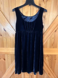 VINTAGE GAP gefüttertes Babydoll Velours Samt nachtblau Kleid Gr. 10 (5472) - Bild 1 von 7