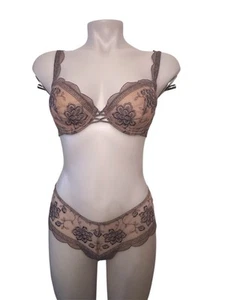 Victoria’s Secret Y2K Set gray brown bra pants open bags - Picture 1 of 11
