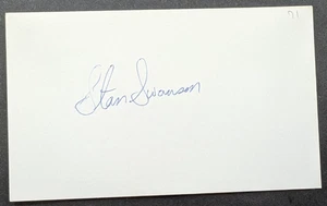 Stan Swanson - 1971 Debut Autographed 3x5 Index Card - Deceased 2017 - Picture 1 of 1