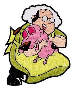 Courage the Cowardly Dog & Muriel Hugging 3.26" Tall Embroidered Patch - Picture 1 of 1