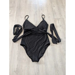 Costume da bagno Aerie nero pezzo unico completo avvolgente medio vacanza spiaggia - Foto 1 di 5
