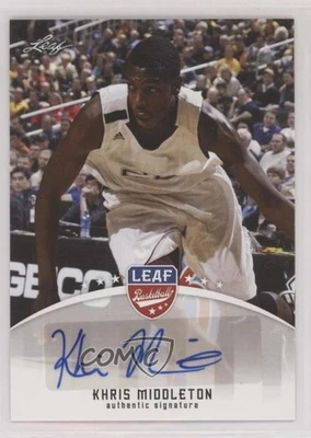 2012 Leaf Base Auto Khris Middleton #BA-KM4 Rookie Auto RC - Image 1 of 2