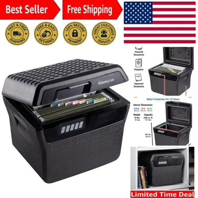 Cofre certificado à prova d'água e à prova de fogo, cinza carvão - 72 horas de proteção - Imagem 1 de 4