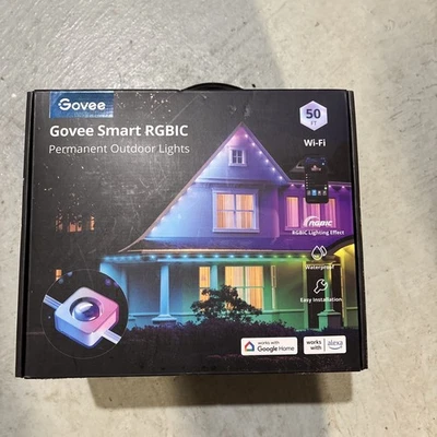 Luces exteriores permanentes inteligentes RGBIC Govee 50 pies (blancas), H801BAD1 nuevas - 53,12 Foto 1 de 2