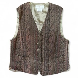 Vintage First Issue Paisley Velvet Vest – Size S/M - Picture 1 of 4