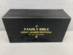 Family Bible King James Edition in 10 Volumes w/ Box Clean Leather Gilding - Imagen 1 de 9