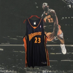 Jason Richardson Authentic Golden State Warriors Navy Reebok NBA Jersey Sz 56 - Picture 1 of 12