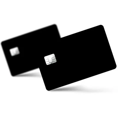 2 Pack Matte Black Credit Debit Card Sticker Vinyl Decal Skin Sleek Minimalist - Image 1 of 4