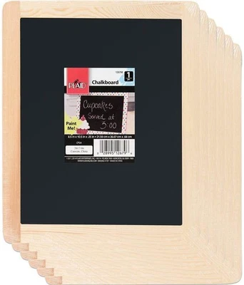 Double-Sided Chalkboard Set of 6, 8 ½” x 10 ½” With Decorative Wood Surface F... - Image 1 of 4