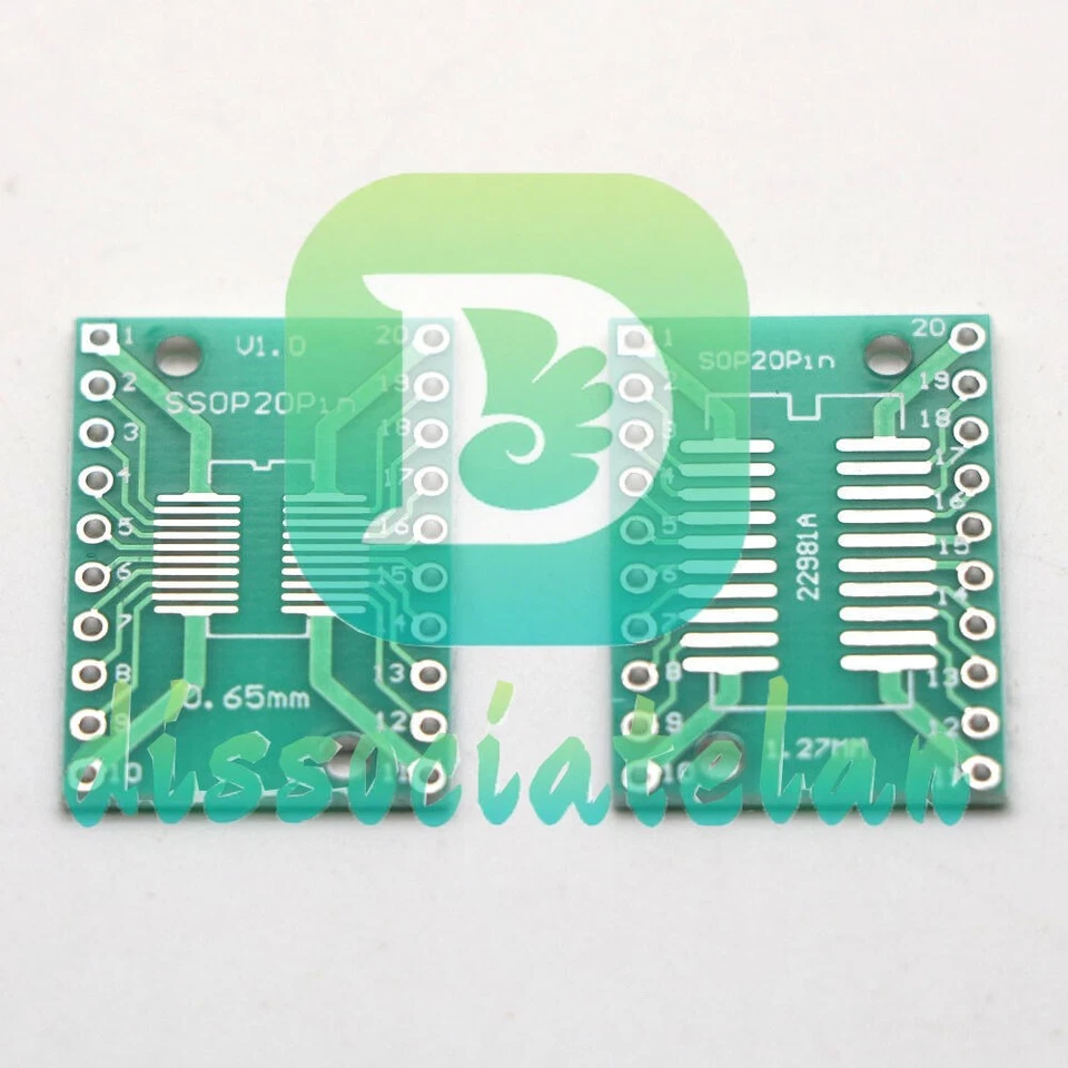 SSOP20 PCB SMD DIP/Adapter Plate Pitch 0.65/1.27mm(1pcs ) - Bild 1 von 1