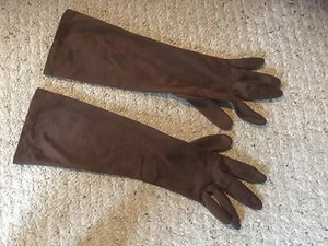 Vintage Wmns Dress Gloves. Long, Brown. 14.5" frm wrist-longest finger. - Picture 1 of 2