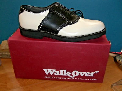 Vintage  Walkover Black/white Saddle Shoes US mens 8 D NOS - Image 1 of 4