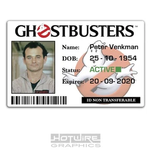 Plastic ID Card (TV & FILM Prop) - Peter Venkman GHOSTBUSTERS Fancy Dress - Picture 1 of 2