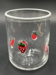 Anthropologie Icon Juice Glass Strawberry Clear Red 17.25 Oz. 4.5”x3.5” NIB - Picture 1 of 10