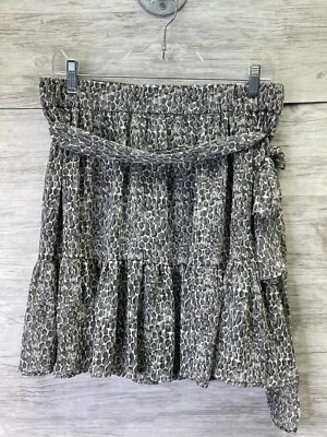 Falda Banana Republic Mediana Para Mujer Gris Corbata Cintura Volantes Pull On Foto 1 de 4