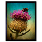 Bumble Bee and Thistle Framed Wall Art Print 9X7