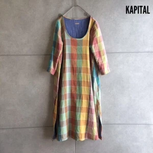 KAPITAL Check One Piece Size M Made in Japan Multi-color F/S Old clothes vintage - Picture 1 of 10