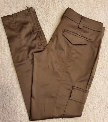 Pantalones American Rag Cie para mujer talla 3 cargo satinado cremalleras al tobillo verdes XS Foto 1 de 4