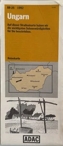 BROSCHÜRE Ungarn ADAC 1992 Landschaftliche Streckenkarte Miskolc Szeged Kecskemét - Bild 1 von 2