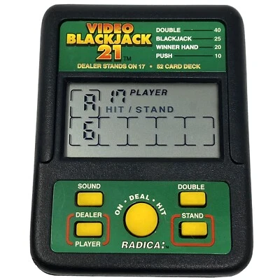 De Colección Radica VIDEO BLACKJACK 21 Juego Electrónico Portátil AAA Foto 1 de 4