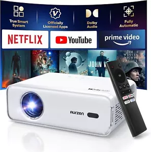 Aurzen Smart Projector WiFi Bluetooth Netflix Auto Focus & Keystone Native 1080P - Picture 1 of 8