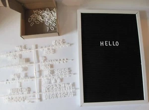 Felt Letter Board with Metal Frame w/ Letters, Numbers & Symbols, 11in x 16in - Picture 1 of 1