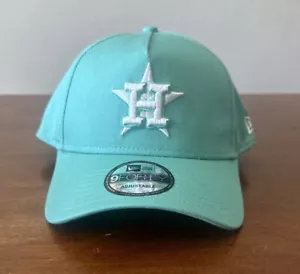 New Era Houston Astros 9FORTY A-Frame Trucker Snapback Sombrero Azul Teal/Verde Blanco - Imagen 1 de 5