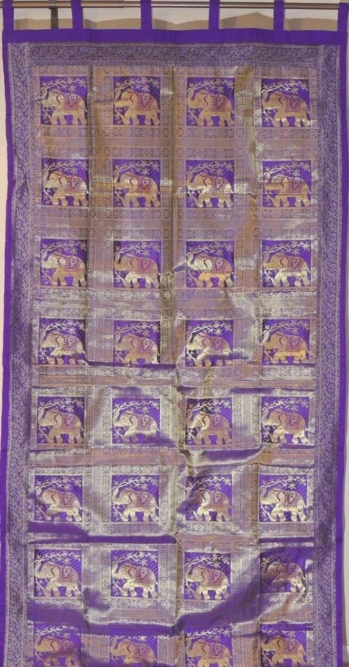 紫色大象窗帘 - 设计师优雅闪亮锦缎窗板 92 — 第 1/3 张图片