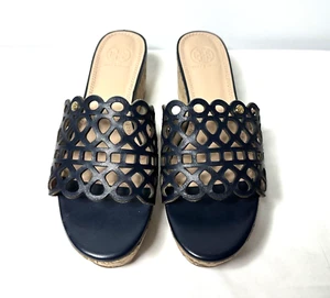 TORY BURCH DUNN KEILAUSSCHNITT SLIDESANDALEN SCHWARZ GRÖSSE 7,5 M - Bild 1 von 16