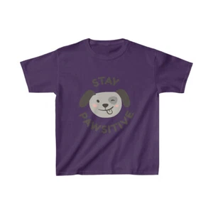 STAY PAWSITIVE Kids Heavy Cotton™ Tee - Picture 1 of 15