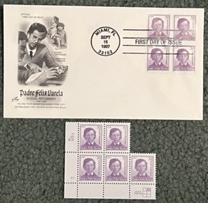 Padre Felix Varela - US Scott 3166 - First Day Issue FDC plus 5 stamps! - Picture 1 of 1