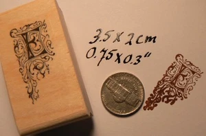P22 Decorative Letter E rubber stamp WM 1.6" - Picture 1 of 2