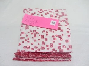 VINTAGE STOFFE ROT & WEISS 40 QUADRATE 4" x' 4" MISCHMUSTER BAUMWOLLSTOFF - Bild 1 von 5