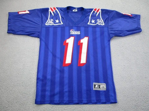 Drew Bledsoe Jersey Stitched Starter New England Patriots Mens 48 Large 1998 VTG Cover