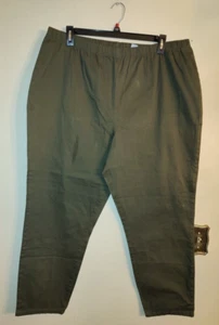 New with tags Women's Liz & Me Elastic Waist Army Green Stretch Pants Size 26W - Picture 1 of 9