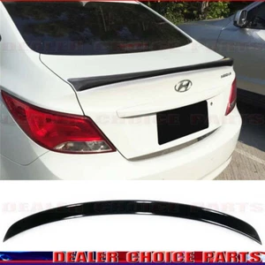 For 2012-2017 Hyundai Accent Sedan GLOSS BLACK Factory Style Lip Spoiler Wing - Picture 1 of 6