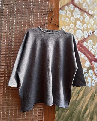 Eskandar Wool Blend Oversized Half-Sleeves Sweater OS Lagenlook Avant-Garde - Image 1 of 4