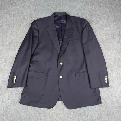 Brooks Brothers Blazer Mens 46L Navy Wool Madison Loro Piana Gold Button Sport - Image 1 of 4