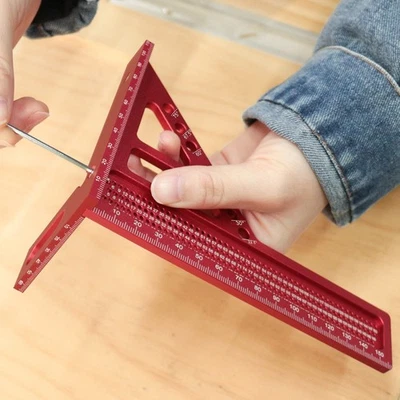 Adjustable Pin Carpenter Triangle Ruler with Degree Scriber for Precision - Image 1 of 4