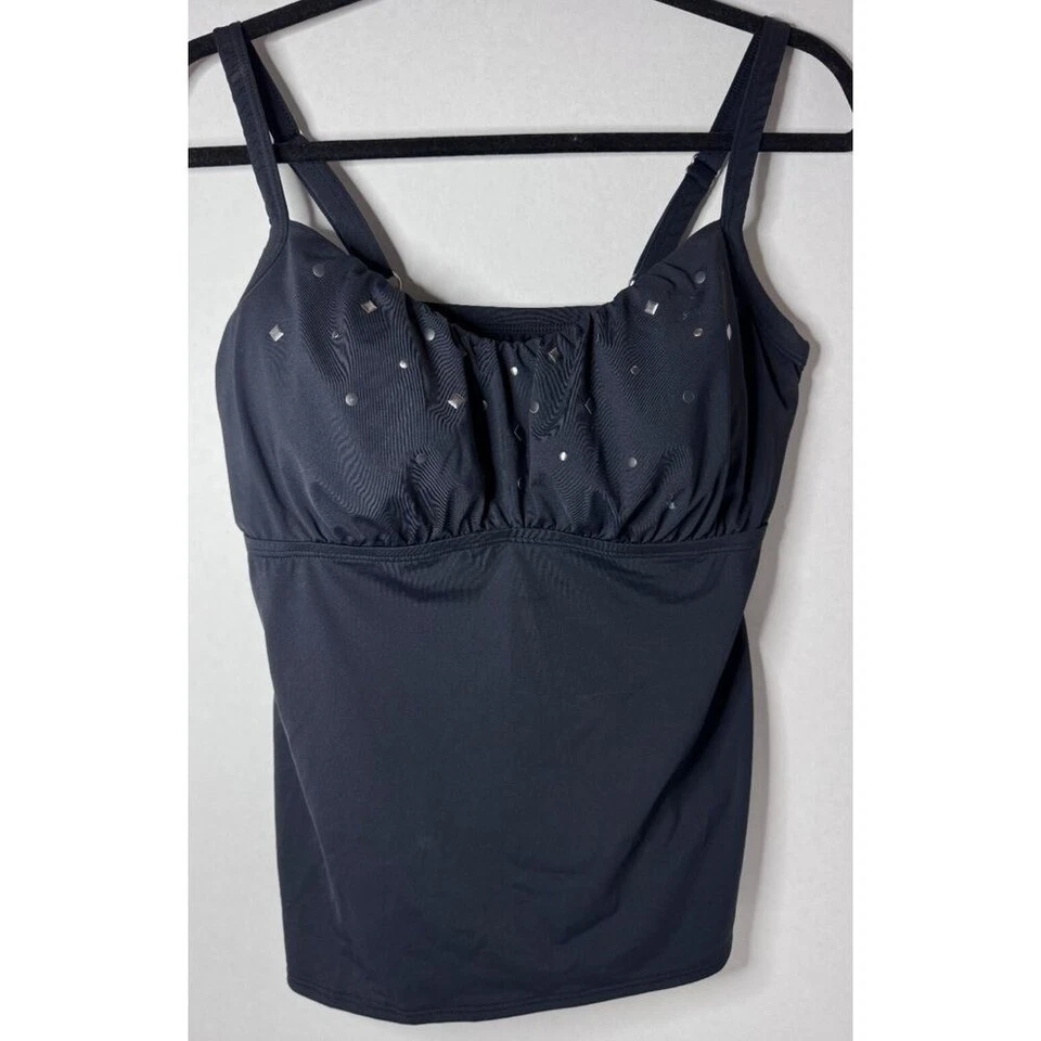 Coco Reef Underwire Bra Size Studded Tankini Top Women's 34DD Beach Vacation - Image 1 of 4