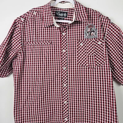 EIGHT 732 MEN'S 3XL PLAID SHORT SLEEZE BUTTON-UP SHIRT - Image 1 of 4