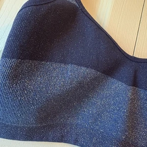 Anthropologie Size XXS/XS Two Tone Blue Sports Bra w/ Silver Sparkle No Padding - Picture 1 of 4