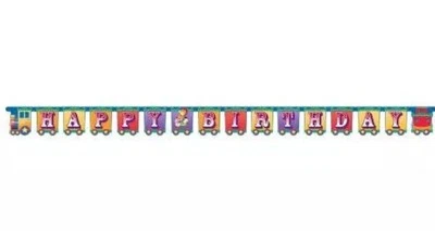 Big Top Circus birthday party supplies- Jointed Happy Birthday Banner  - Image 1 of 2