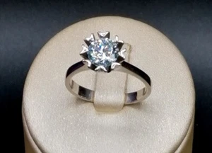 1,00 CT. ANELLO SOLITARIO ORO BIANCO 18 KT TIT 750 BRILLANTE BLU, DIAMOND RING - Foto 1 di 8