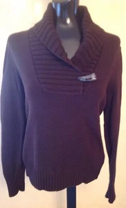 Damen Lauren Ralph Lauren Gr. M braun Schalkragen Pullover Horn Knebelverschluss - Bild 1 von 5