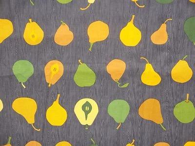 METRO MARKET, Iota para Robert Kaufman, peras amarillas/oro/bronceadas/verdes sobre gris, por comprar Foto 1 de 4