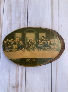 The Last Supper on Wood Plaque 6”X 3 3/4”  (A2) - Picture 1 of 10