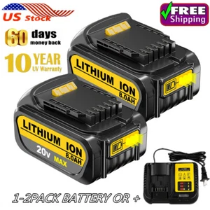 1-2 Pack 8.0AH for Dewalt 20V XR Lithium Battery DCB206-2 DCB205 DCB200 / 6.0AH - Picture 1 of 18